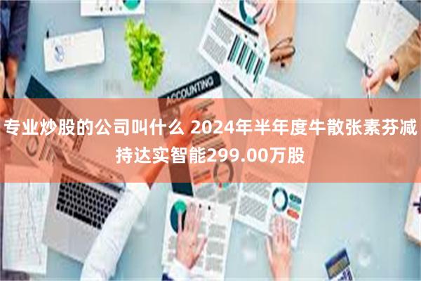 专业炒股的公司叫什么 2024年半年度牛散张素芬减持达实智能299.00万股