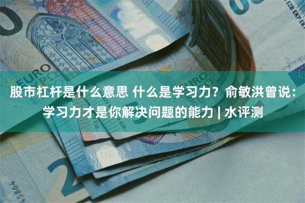 股市杠杆是什么意思 什么是学习力？俞敏洪曾说：学习力才是你解决问题的能力 | 水评测