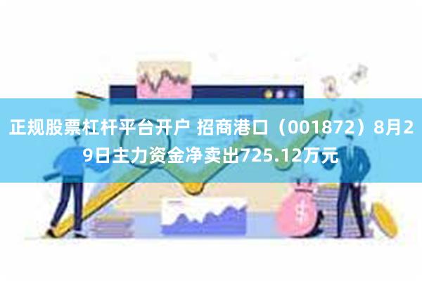 正规股票杠杆平台开户 招商港口（001872）8月29日主力资金净卖出725.12万元