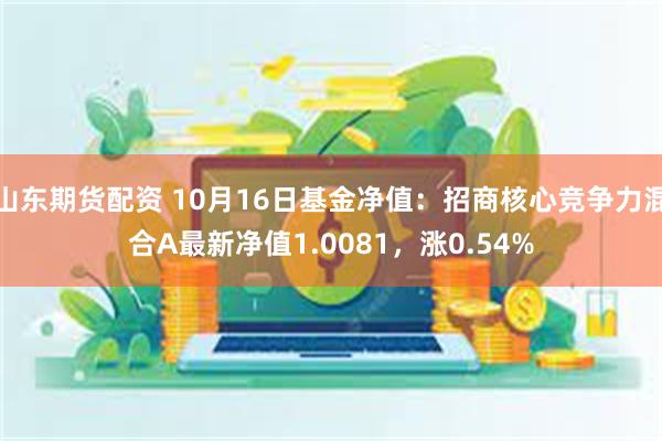 山东期货配资 10月16日基金净值：招商核心竞争力混合A最新净值1.0081，涨0.54%